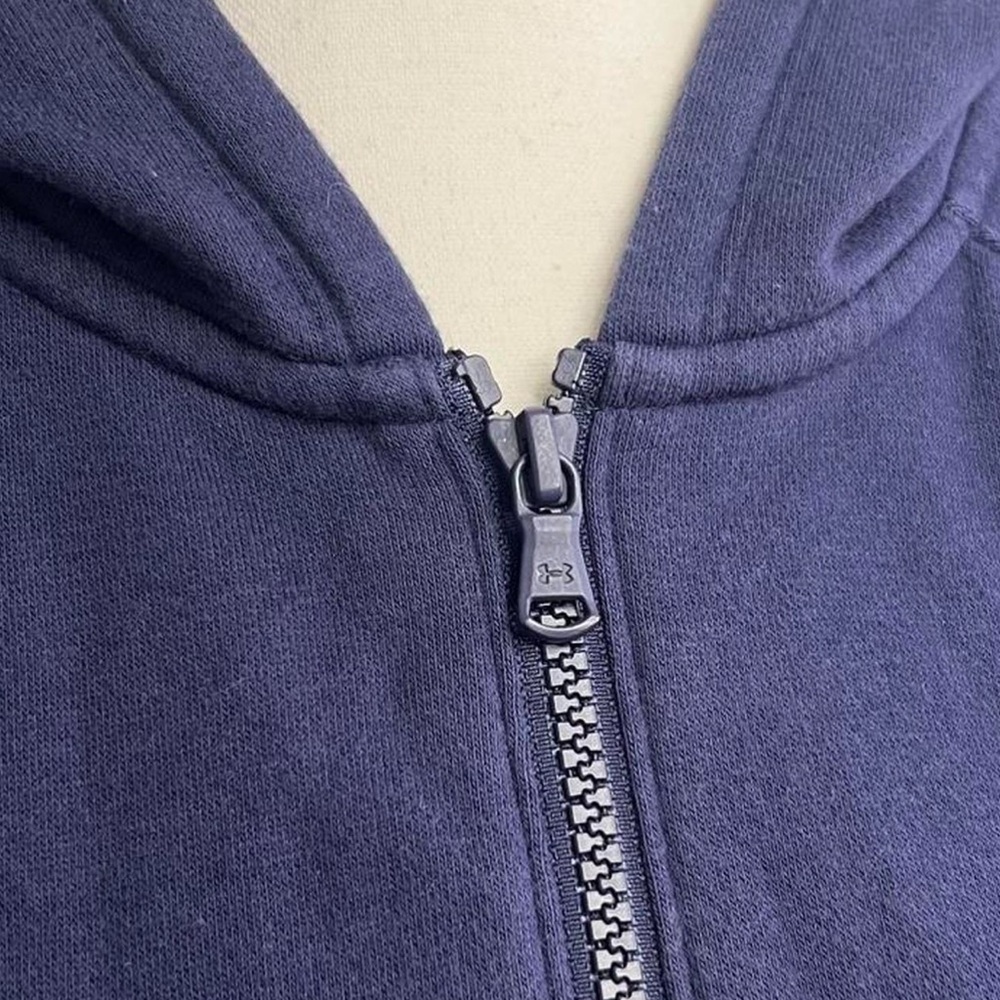 Under Armour unisex navy Blue Long Sleeve Full Zip Hooded sweater Size Medium - Picture 5 of 5